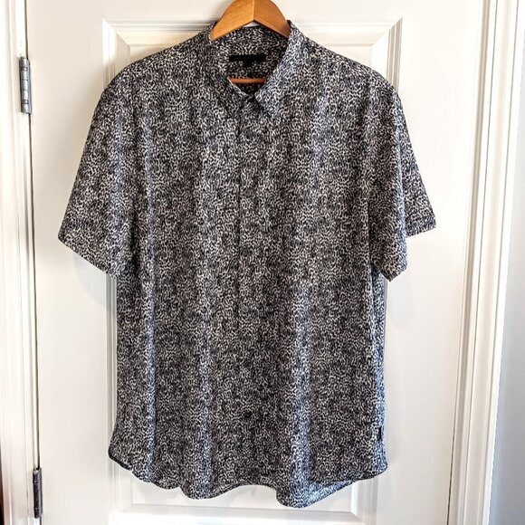 John Varvatos Star USA Jasper Abstract Print Button Down Shirt - Picture 2 of 6